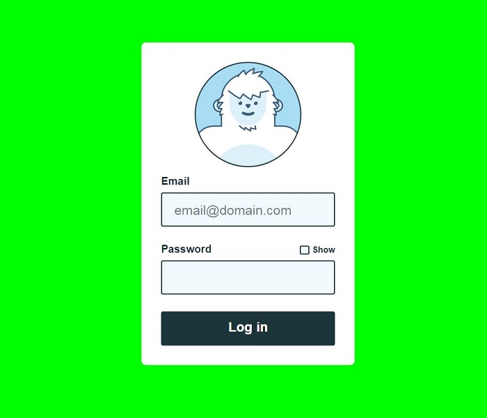 Avatar Monkey Login Form Animated Design using HTML CSS JS with free source code