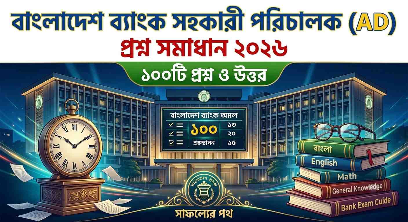 বাংলাদেশ ব্যাংক সহকারী পরিচালক (AD) প্রশ্ন সমাধান ২০২৬ | ১০০টি প্রশ্ন ও উত্তর