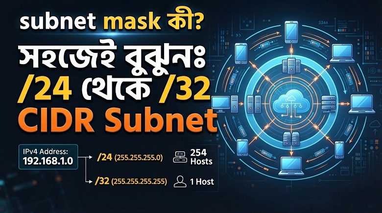 Subnet Mask কী? /24 থেকে /32 CIDR Subnet সহজে বুঝুন | Networking Tutorial